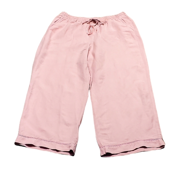 Lane Bryant Pants - Lane Bryant Womens Pink Pull on Elastic waistband linen Pants
